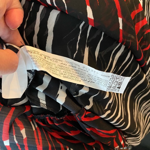 SOLD - Zara Animal Zebra Print Floaty Contrast Dress - Picture 5 of 9